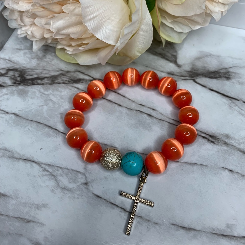 Orange jewel bracelet